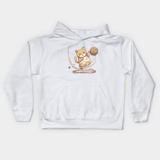 Cat Playing With A Ball Of String Kids Hoodie